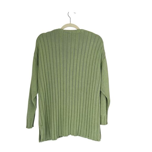 Vtg Escada Elements Chunky knit Cardigan green Sz L Preppy Academia Goblin core - Picture 4 of 9